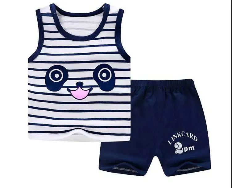 Baby Boy Summer Clothes 2020 Cartoon Sleeveless Tops Vest + Shorts 2pcs Infant Clothing Outfits Kids Bebes Sport Suits