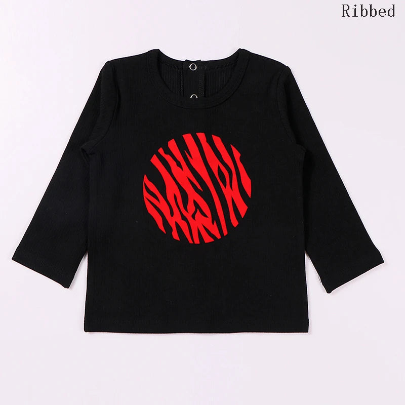 Children Clothes 2pcs Set Ribbed Kids Clothes baby Boys Clothes Girls Clothes Round Neck Long Sleeves Top Long Pants baby Set