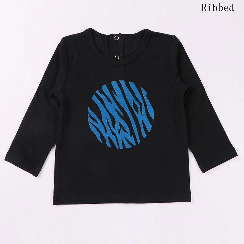 Children Clothes 2pcs Set Ribbed Kids Clothes baby Boys Clothes Girls Clothes Round Neck Long Sleeves Top Long Pants baby Set