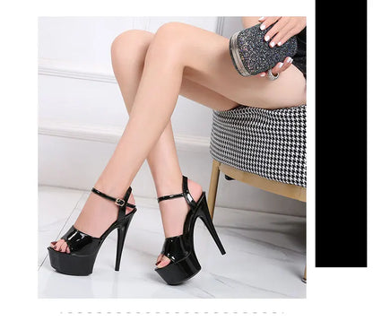 2022 Pole Dance Shoes Stripper High Heels Women Sexy Show Shoes Sandals Party Club 15 17 CM Platform High-heeled Shoes Wedding