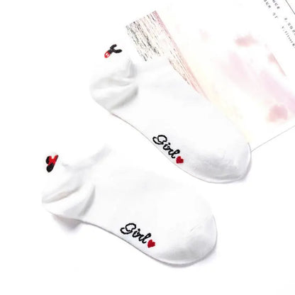 1pair women Boat sock Mickey cute cartoon Japanese Korean sweet Disney cotton socks spring and summer wild short tube socks