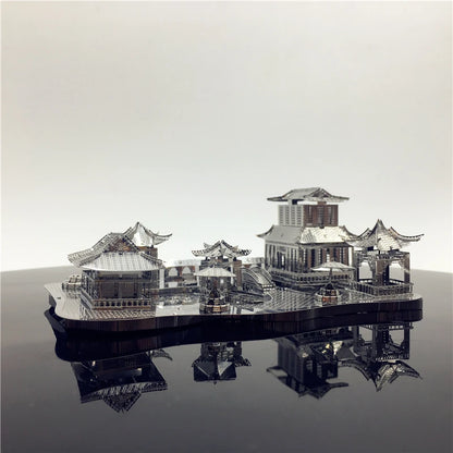 3D Metal Puzzle Chinese classical Gardens of Suzhou Building Diy 3D Model Kits Laser Cut Assemble Jigsaw Toys