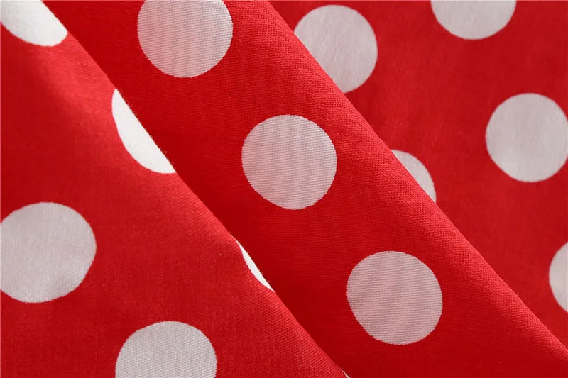 Women Vintage Dress Summer 50s 60s Retro Swing Rockabilly Vestidos Elegant Black Polka Dot Office Party Dress