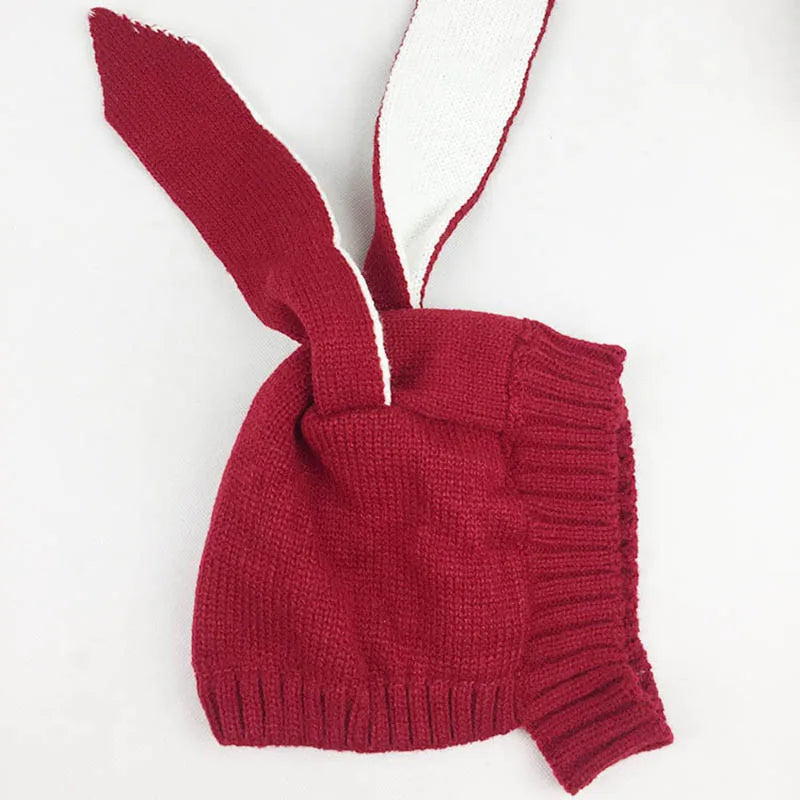 Cute Rabbit Ears Baby Hat Cap Winter Warm Knitted Caps For Children Infant Baby Girl Boy Bunny Beanie Hats Photography Props