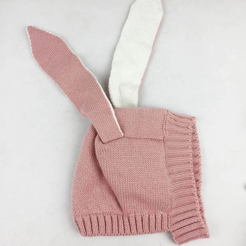 Cute Rabbit Ears Baby Hat Cap Winter Warm Knitted Caps For Children Infant Baby Girl Boy Bunny Beanie Hats Photography Props