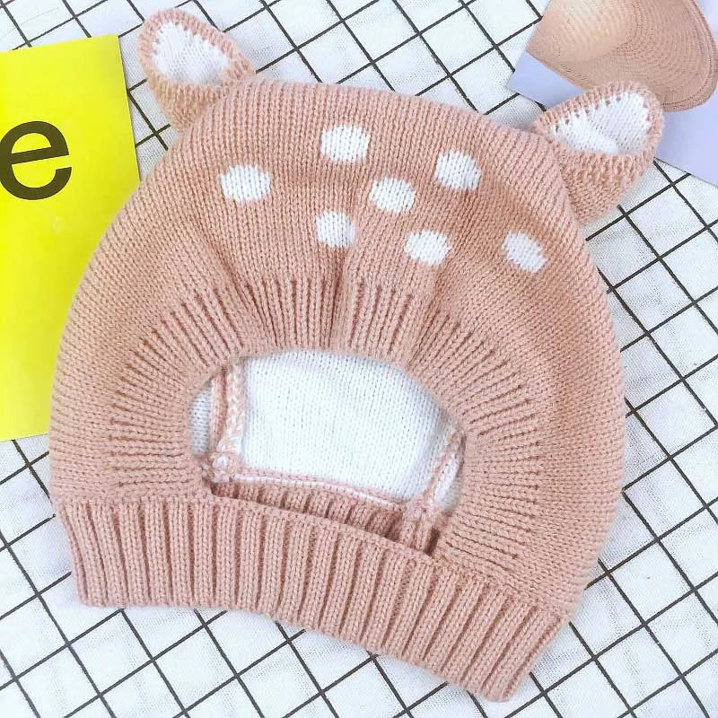 Cute Rabbit Ears Baby Hat Cap Winter Warm Knitted Caps For Children Infant Baby Girl Boy Bunny Beanie Hats Photography Props
