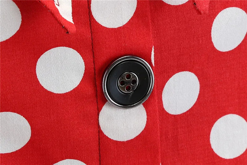 Women Vintage Dress Summer 50s 60s Retro Swing Rockabilly Vestidos Elegant Black Polka Dot Office Party Dress