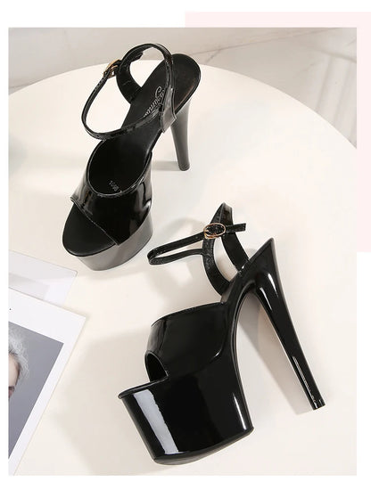 2022 Pole Dance Shoes Stripper High Heels Women Sexy Show Shoes Sandals Party Club 15 17 CM Platform High-heeled Shoes Wedding
