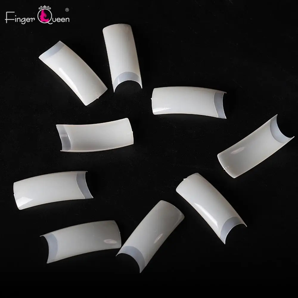 100PCS uñas postizas Nails Half French Natural/Clear Coffin False Nail ABS Artificial DIY False Fake UV Gel Nail Art faux ongles
