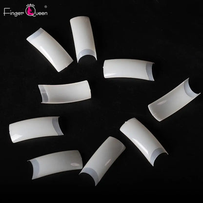 100PCS uñas postizas Nails Half French Natural/Clear Coffin False Nail ABS Artificial DIY False Fake UV Gel Nail Art faux ongles