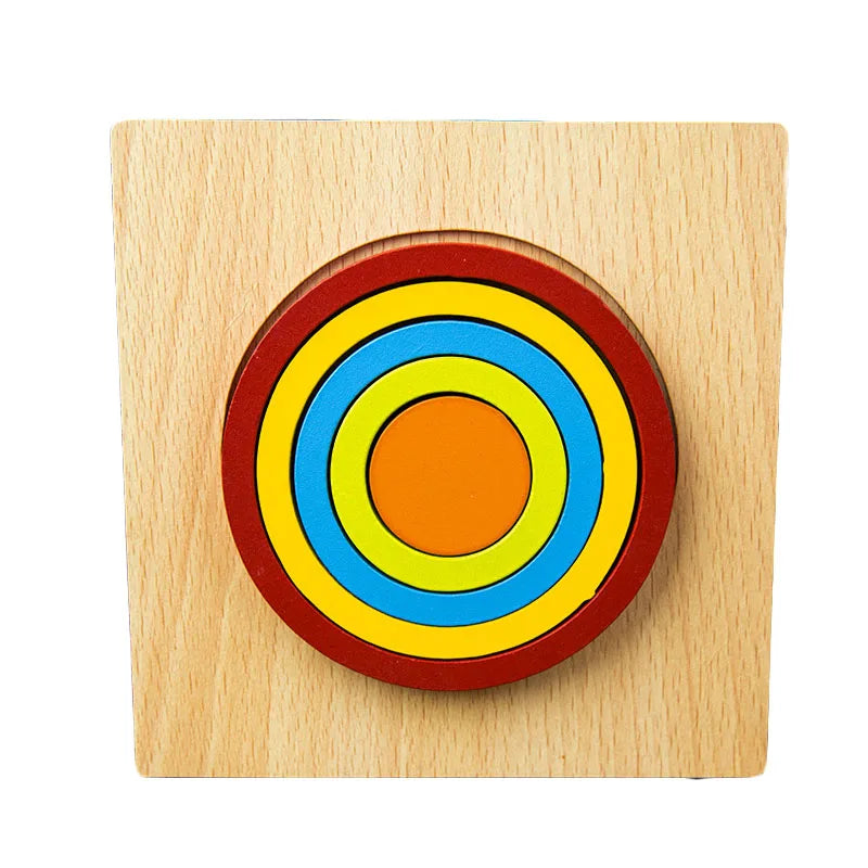 Wooden Geometric Shape Puzzle Kids Montessori Toys Shape Cognition Children Jigsaw Puzzle Board Learning Educational Toys Gifts