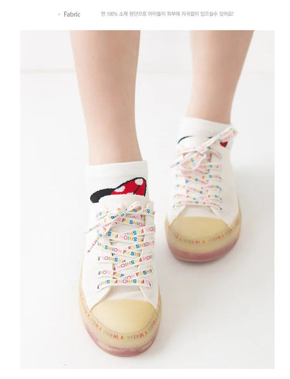 1pair women Boat sock Mickey cute cartoon Japanese Korean sweet Disney cotton socks spring and summer wild short tube socks