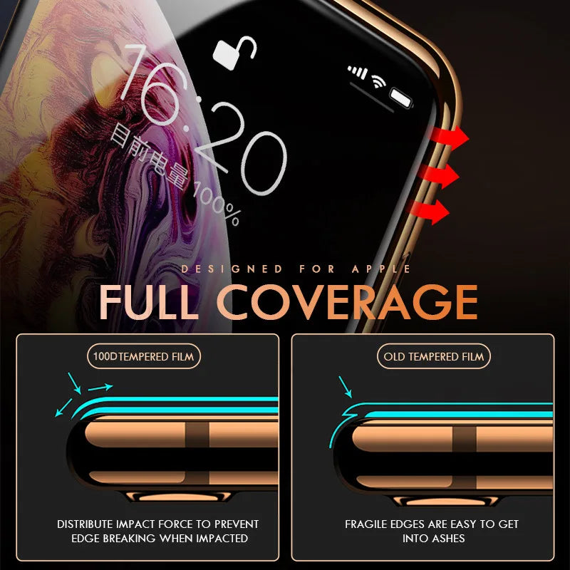 Full Cover Protective Glass On The For iPhone 11 12 13 Pro XS Max XR X Screen Protector For iPhone 7 6 8 Plus 11 Tempered Glass
