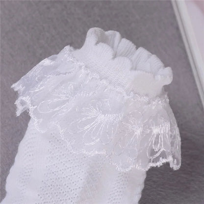 Baby Girl Toddler Kids Socks Breathable Cotton Lace Ruffle Princess Mesh Children Ankle Short Floor Sock Solid White Pink Yellow