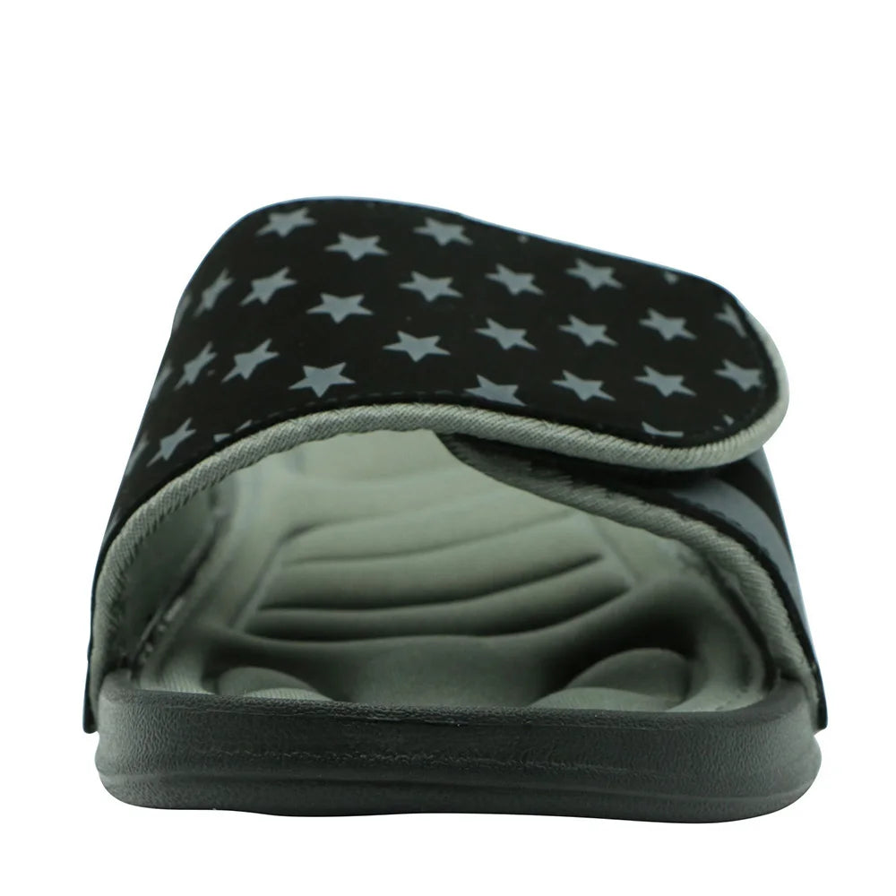 Mens Slippers Breathable Star Striped Memory Foam Indoor Comfortable Flip Flops Beach Sandals Outdoor 2025 New Summer Adjustable