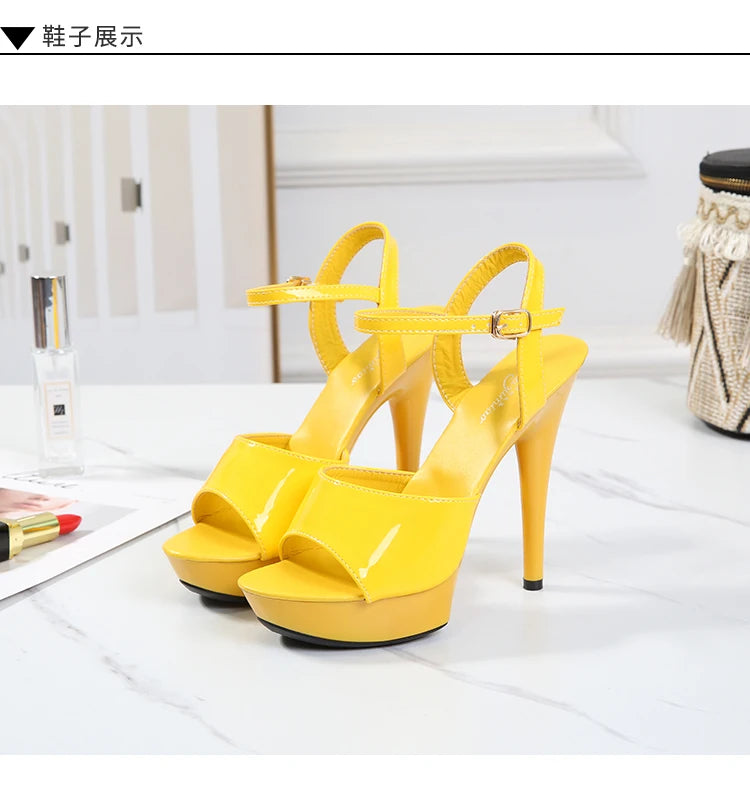 2022 Pole Dance Shoes Stripper High Heels Women Sexy Show Shoes Sandals Party Club 15 17 CM Platform High-heeled Shoes Wedding