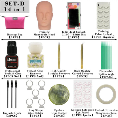 False Eyelashes Extension Practice Exercise Kit Makeup Mannequin Head Set Grafting Eyelash Training Kit Eye Lashes Graft Tools