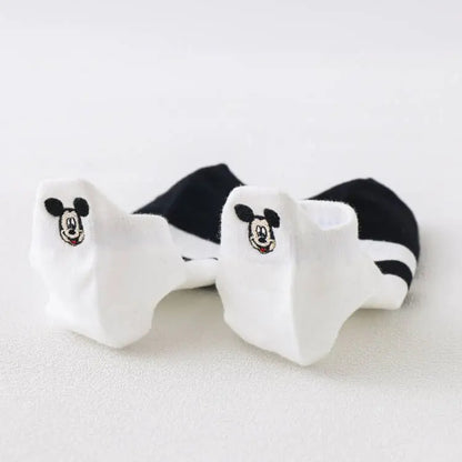 1pair women Boat sock Mickey cute cartoon Japanese Korean sweet Disney cotton socks spring and summer wild short tube socks