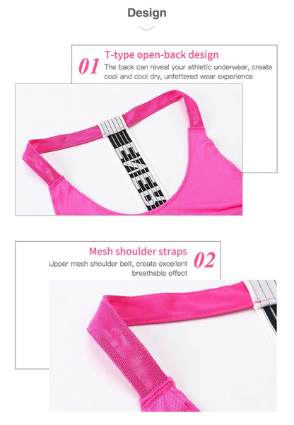 Women Gym Tops Black Sleeveless Yoga Top Women Fitness Shirt Gym Vest Running workout Sports Tops Letter Backless Shirt
