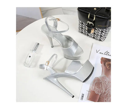 2022 Pole Dance Shoes Stripper High Heels Women Sexy Show Shoes Sandals Party Club 15 17 CM Platform High-heeled Shoes Wedding