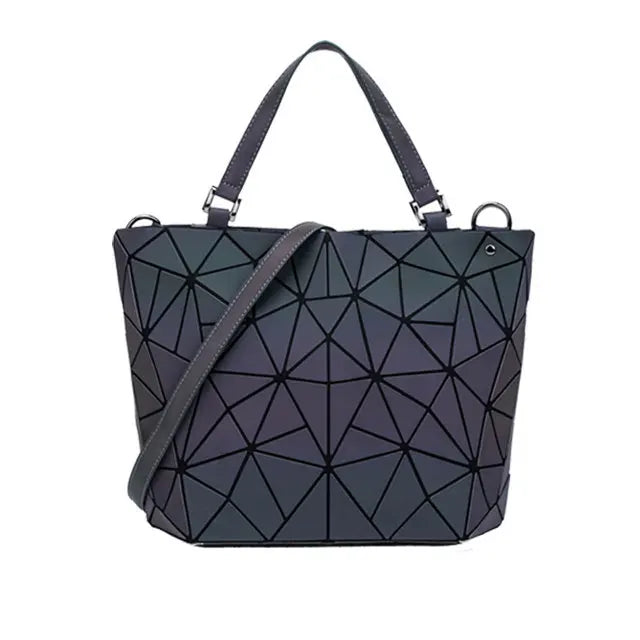 Women Handbags Luxury Geometric Shoulder Bag Set Folding Tote Crossbody Bag Female Handbag for Ladies Luminous Bao Bag Geometric