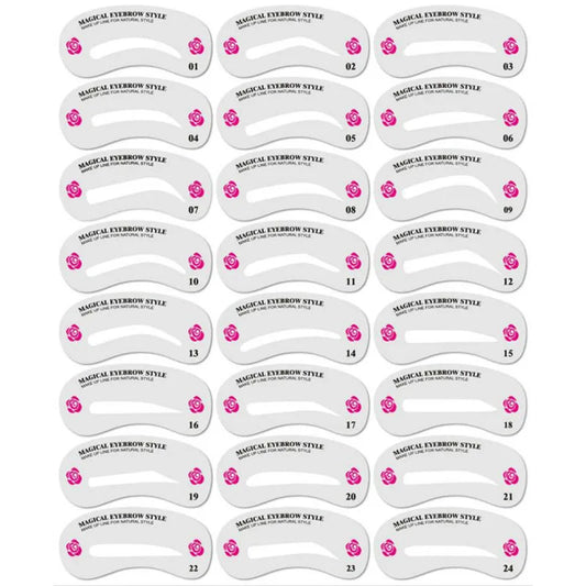 24 Styles Grooming Eyebrow Stencil Kit Makeup Tools DIY Beauty Eyebrow Template Stencil For Women Beauty Tools Accessories