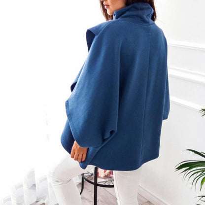 2023 Women Sweatshirts Spring High Neck Batwing Crossed Poncho Cloak Cape Solid Batwing Sleeve Hoodies clothes sudaderas
