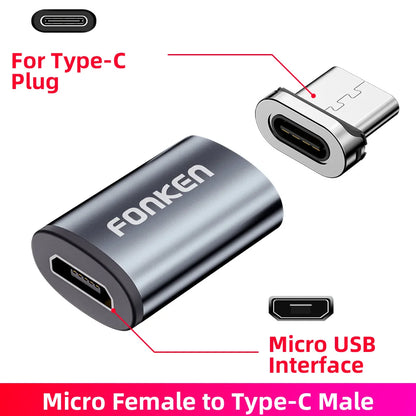 Magnetic Cable Connector Mobile Phone Cable Adapter Micro USB Magnetic Tip Magnet Charger Plug Type C Adapter for Huawei Android