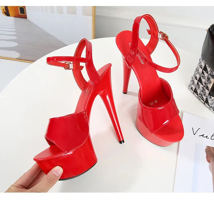 2022 Pole Dance Shoes Stripper High Heels Women Sexy Show Shoes Sandals Party Club 15 17 CM Platform High-heeled Shoes Wedding