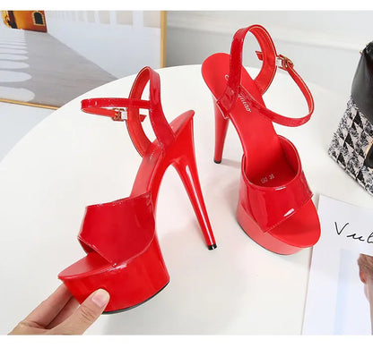 2022 Pole Dance Shoes Stripper High Heels Women Sexy Show Shoes Sandals Party Club 15 17 CM Platform High-heeled Shoes Wedding