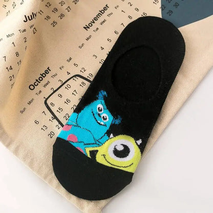 1pair women Boat sock Mickey cute cartoon Japanese Korean sweet Disney cotton socks spring and summer wild short tube socks