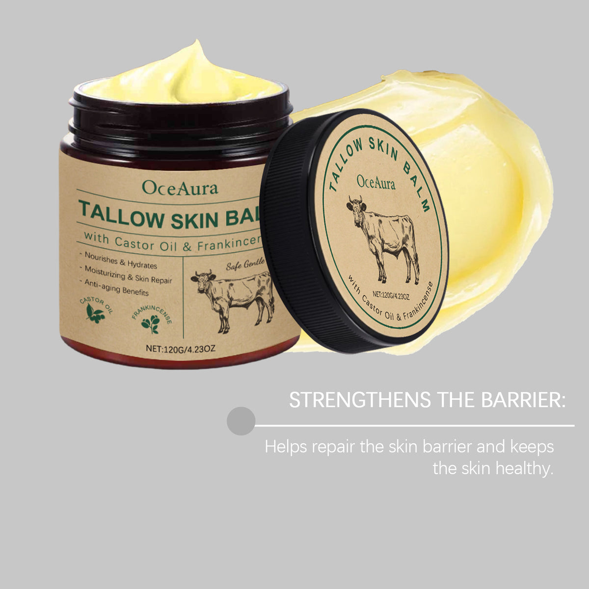 Beef Tallow Moisturizing Balm Wrinkle Remover Brightening Firming Smoothing Repair Fade Fine Lines Soft Facial Nourishing Cream