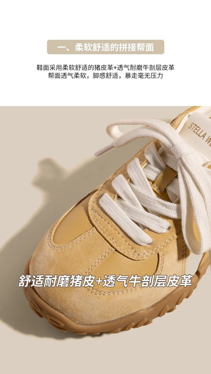 7cm Women Height-increasing Sneakers Breathable Running Casual Sport Vulcanized Sneakers Shoes for Women Sports Yellow Shoes