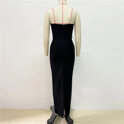 Women New Arrival Sexy Strapless Beading Bandage Dress Bodycon Clothes Club Party Evening Elegant Dresses