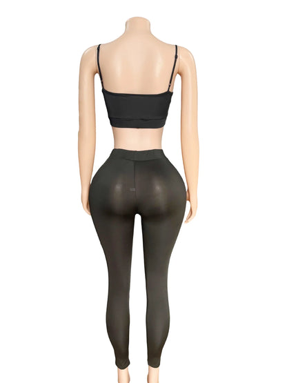 2 Piece Sets Women Camisole Top Pencil Pants Suit Sleeveless Vest Backless Elastic Waist Trousers Summer Sexy Outfits 2025