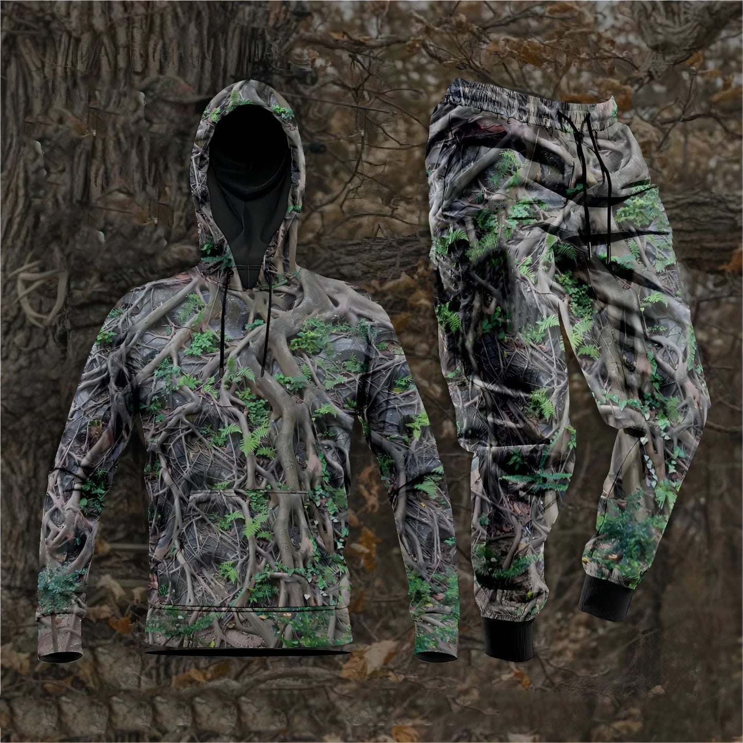 Forest Camouflage 3D Print Hoodies Pants Sets Men's Autumn Sweatshirts Sweatpants Two Piece Suits Outdoor Tracksuit Man Clothing