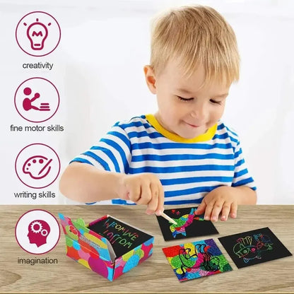 Dazzling Scratch Painting Parent Child Interactive Toys Note Cards Handmade Painting