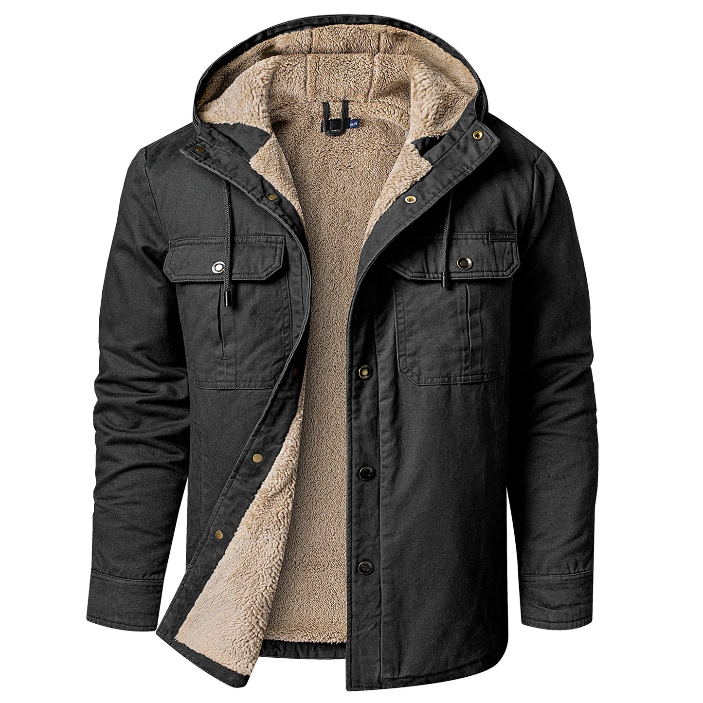 Thermal Thick Coat Parka USA SIZE Winter New Oversize Parkas Warm Korean Style Thick Men's Hooded Thick Fleece Winter Jacket