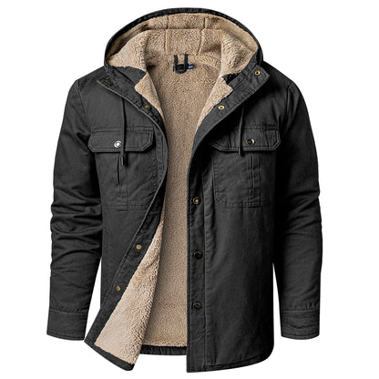 Thermal Thick Coat Parka USA SIZE Winter New Oversize Parkas Warm Korean Style Thick Men's Hooded Thick Fleece Winter Jacket