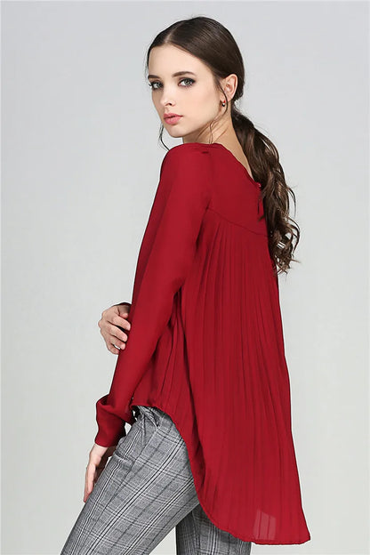 Women blouse long-sleeved V-neck elegant ladies chiffon shirt top fashion office work shirt Plus Size Blusas 5XL