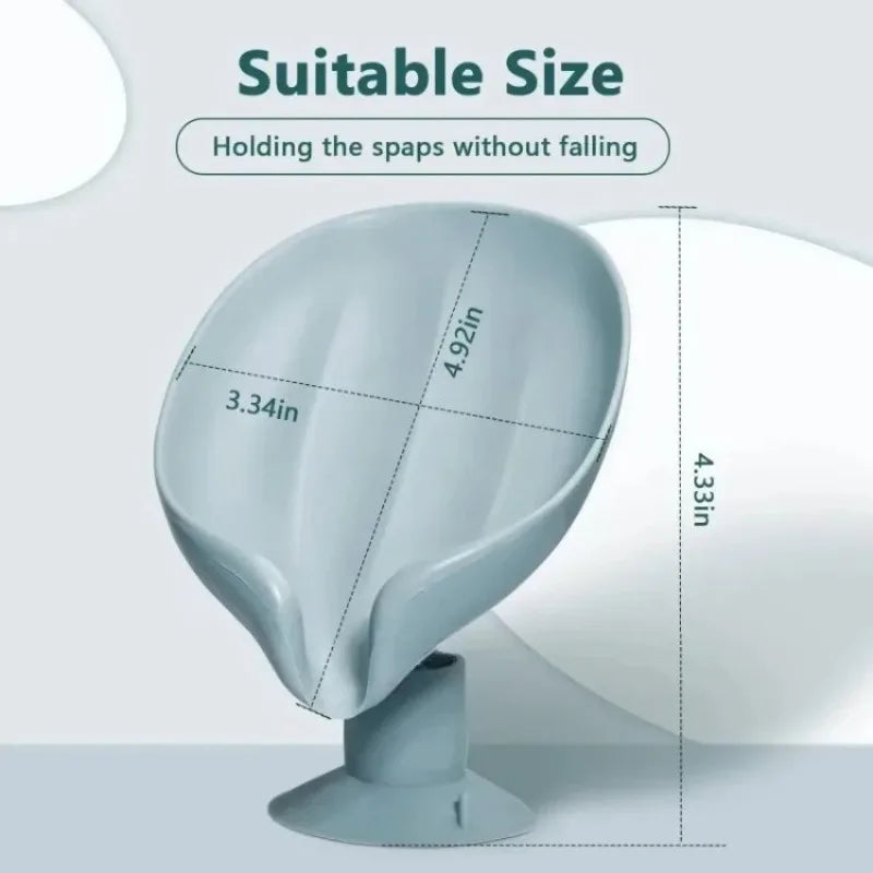 Drain Soap Holder Leaf Shape Soap Box Suction Cup Tray Drying Rack for Shower Sponge Container Kitchen Bathroom Accessories