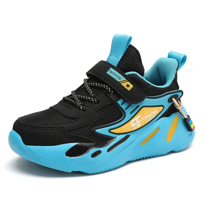 Kid Sneakers Sport Shoes for Boys Fashion Leather Children Breathable Mesh Comfort Shoes Casual Walking Outdoor Running Shoes