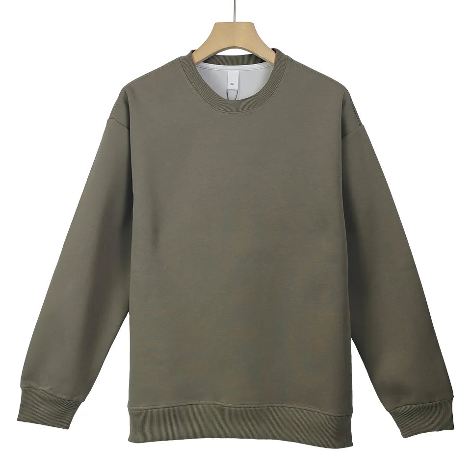 400g Heavy Weight Round Necked Sweatshirts Loose Solid Color  for Spring Autumn Men women's Casual Sports Top Pullover M-4XL
