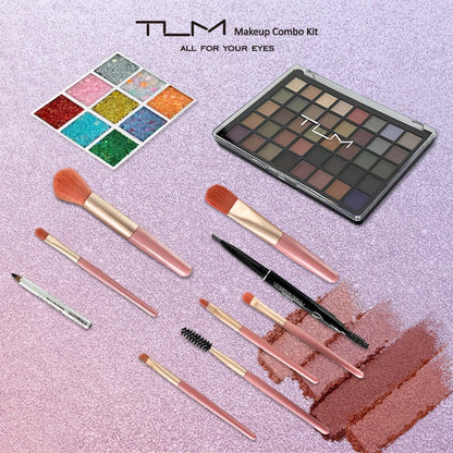 TLM Makeup Combo Kit Eye Makeup Kit Makeup Set, Portable Mini Makeup Kit, Eyebrow Pencil Eey Shadow Palette Perfect Gift