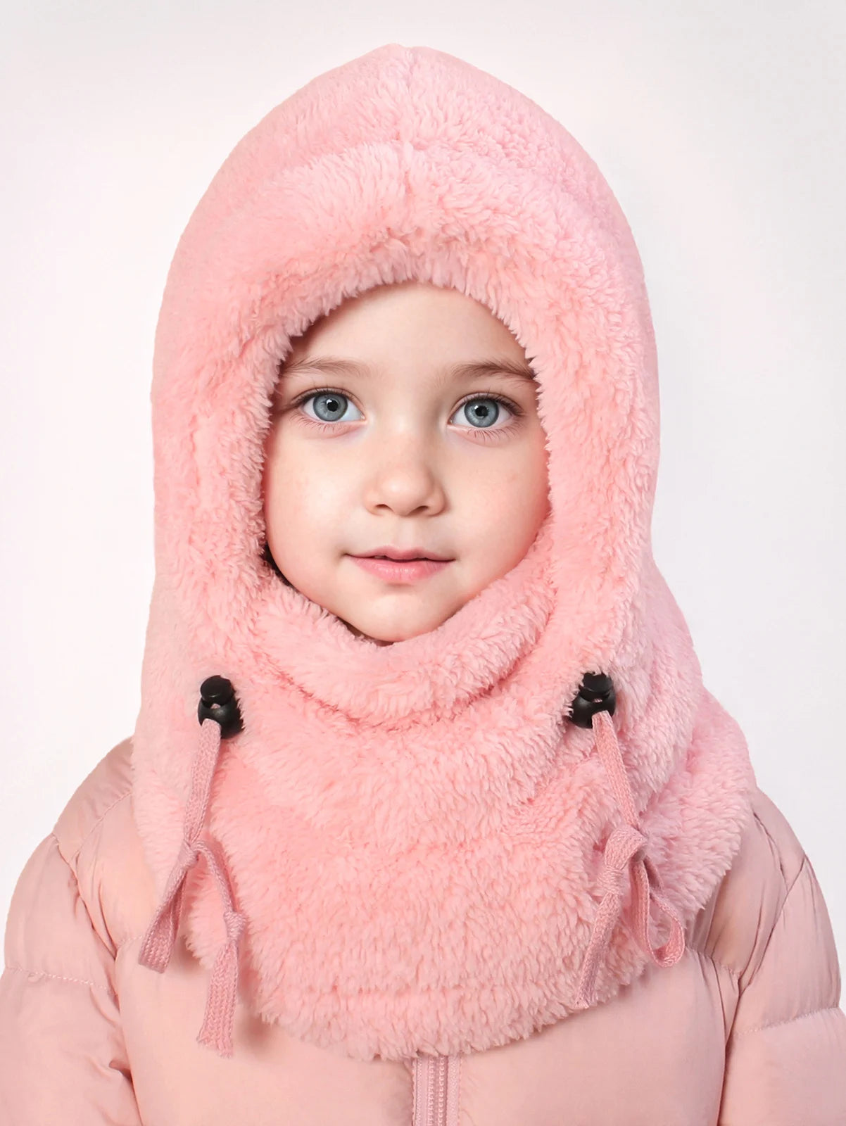 4-14Y Kids' Warm Ear-Protecting Neck Warmer Hat, Thickened Winter Ski Cycling Face Mask Windproof Beanie