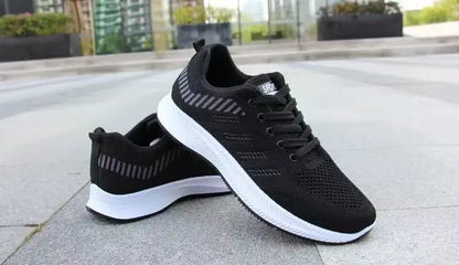 2025 Summer Unisex Mesh Casual Sneakers Outdoor Breathable Light Lace Up Casual Shoes for Men Flat Walking Training Sports Shoes