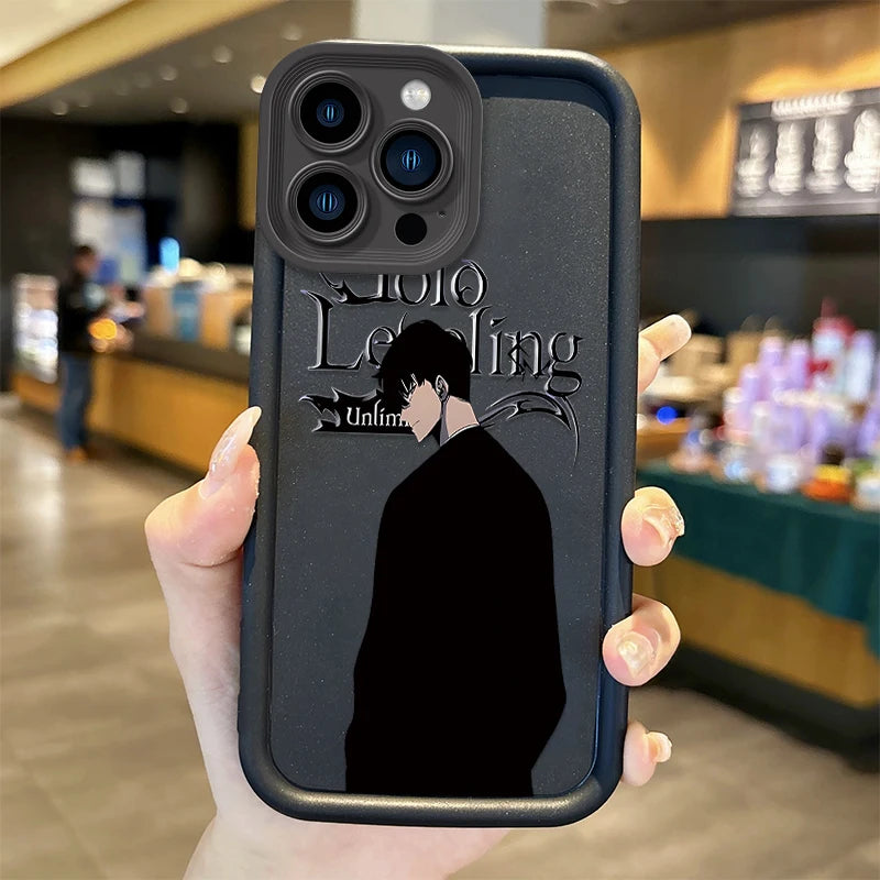 Cool S-Solo Levelings Anime Phone Case for iPhone16 15 14 13 12 11 Pro Max 16 15 14 8 7 Plus X XS Max 8 7 FE Silicone Back Cover