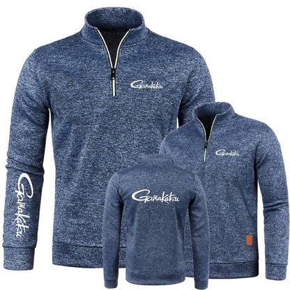 Sweatshirts Half Zipper Soft Fleece Turtleneck Sweater Gamakatsu Fishing Mens Pullover Jersey Casual Knit Sportwear Streetwear