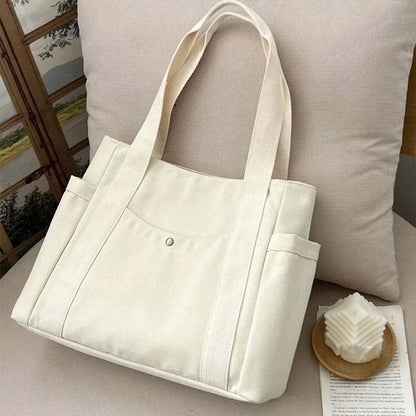 Large Capacity Canvas Tote Bags for Work Commuting Carrying Bag College Style Student Outfit Book Shoulder Bag Bolsos Para Mujer