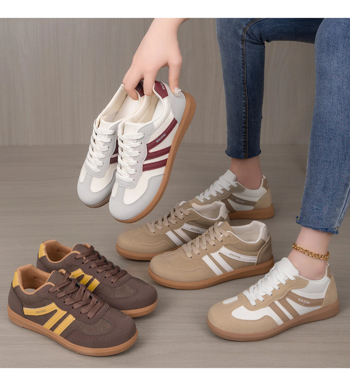 Women Shoes 2026 Spring New Fashion Casual Shoes Women Outdoor Walking Shoes Sneakers Lace-Up Women Comfortable zapatos de mujer